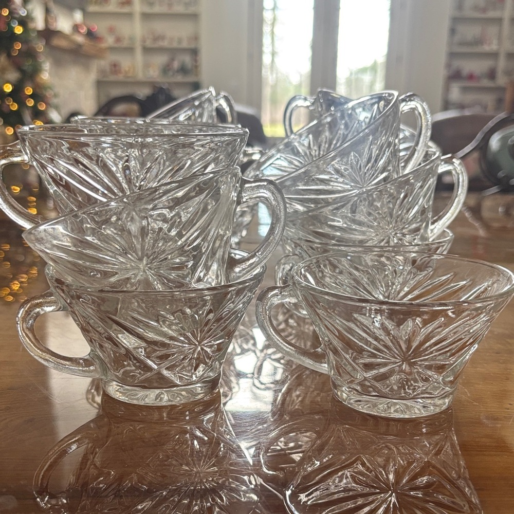 Anchor Hocking Early American Prescut (EAPC) "Oatmeal" Punch Cups SET